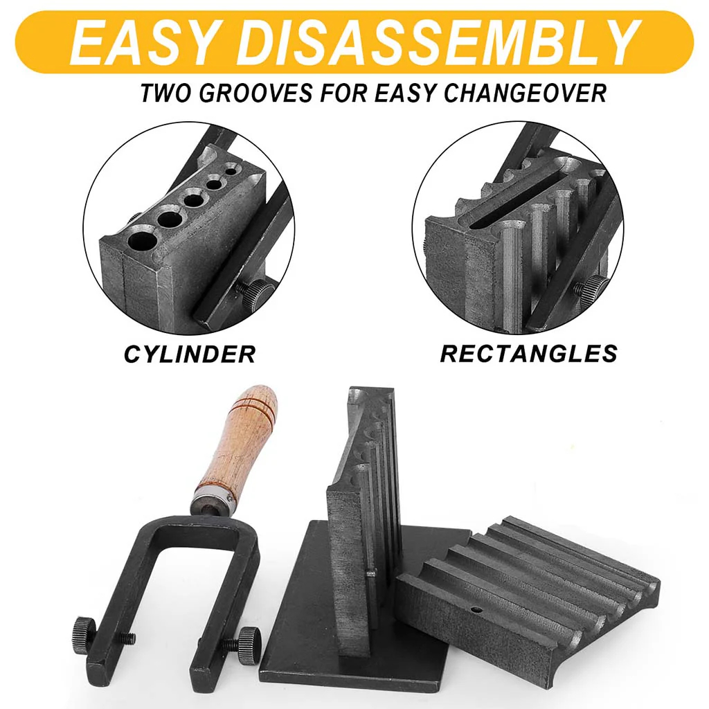 Reversible Wire Plate Ingot Mold with Wooden Handle for Gold, Silver, and Metal Casting